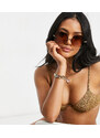 South Beach - Top bikini in oro metallizzato con ferretto