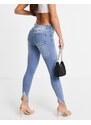 Parisian Tall Parisian - Jeans skinny con spacco sul fondo, lavaggio blu chiaro