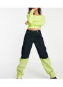 COLLUSION - x014 - Jeans anni '90 dritti a vita medio alta dip-dye-Multicolore