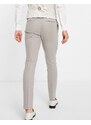 Topman - Pantaloni da abito skinny color pietra a spina di pesce-Neutro