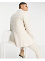 ASOS DESIGN - Giacca da abito super skinny in twill di misto lana color pietra-Neutro