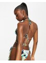 Candypants - Slip bikini con laccetti con stampa astratta multicolore