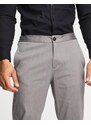Selected Homme - Pantaloni eleganti slim affusolati in misto cotone grigio con vita elasticizzata - GREY