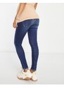 Topshop Maternity - Leigh - Jeans indaco con fascia sopra il pancione-Blu