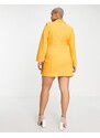 Lavish Alice Plus - Vestito stile blazer avvolgente arancione