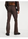 ASOS DESIGN - Pantaloni da abito a zampa larghi marrone cioccolato