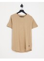 Jack & Jones Essentials - T-shirt taglio lungo con fondo arrotondato beige in coordinato-Neutro