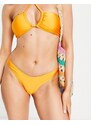 New Look - Slip bikini arancioni a V-Arancione