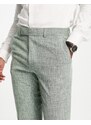 ASOS DESIGN - Pantaloni da abito slim verde pino con tratteggio incrociato