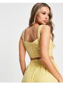 Missguided - Top a corsetto giallo a quadretti in coordinato