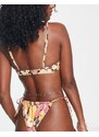 Pimkie - Top bikini con ferretto a fiori rétro in coordinato-Multicolore