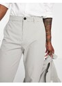 Selected Homme - Pantaloni da abito slim in tessuto tecnico grigio chiaro