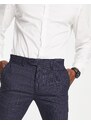Jack & Jones Premium - Pantaloni da abito slim blu a quadri-Blu navy