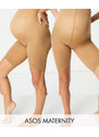 ASOS DESIGN Maternity - Confezione da 2 pantaloncini anti-sfregamento bronzo dorato-Neutro
