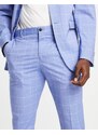 Selected Homme - Pantaloni slim da abito blu a quadri