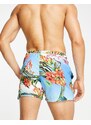 COLLUSION - Pantaloncini corti da bagno con stampa tropicale distorta-Multicolore