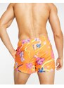 COLLUSION - Pantaloncini da bagno taglio corto arancione a fiori