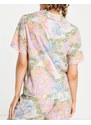 ASOS DESIGN - Mix & Match - Camicia del pigiama in modal rosa con stampa di catene stile foulard