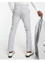 New Look - Pantaloni da abito skinny grigio chiaro a quadri-Blu