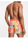 Reclaimed Vintage Inspired - Pantaloncini da bagno stile runner a fiori rétro-Multicolore