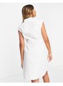 Selected Femme - Vestito midi senza maniche allacciato in vita in cotone bianco - WHITE