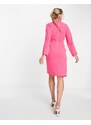 Closet London - Vestito avvolgente corto rosa con maniche a campana