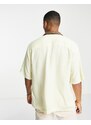 Only & Sons - Camicia oversize a maniche corte giallo pastello con pannello a contrasto con rever