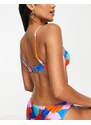 New Look - Top bikini con stampa rétro multicolore