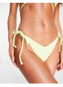 Twiin - Slip bikini sgambato con laccetti lime testurizzato-Giallo