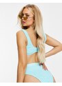 Missguided - Top bikini stropicciato tuchese-Blu