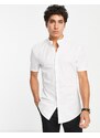 ASOS DESIGN - Camicia skinny bianca con collo serafino-Bianco