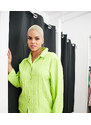 Extro & Vert Plus - Camicia oversize plissé verde lime in coordinato