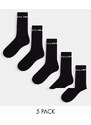 Jack & Jones - Confezione da 5 paia di calzini neri sportivi con logo-Nero