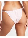 Cotton:On - Slip bikini a vita alta rosa a quadretti con fascette in coordinato