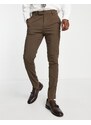 ASOS DESIGN - Pantaloni da abito skinny marrone cioccolato