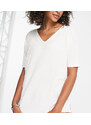 ASOS Tall ASOS DESIGN Tall - T-shirt oversize bianca con scollo a V-Bianco