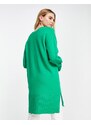 Y.A.S - Pullover verde taglio lungo in maglia-Rosa
