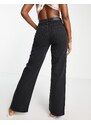 Selected Femme - Alice - Jeans a fondo ampio neri in cotone - BLACK-Nero