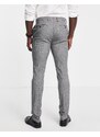 Topman - Pantaloni da abito skinny grigi testurizzati-Nero