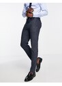 Selected Homme - Pantaloni da abito slim blu navy a righe sottili