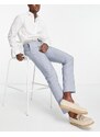 Jack & Jones Premium - Pantaloni da abito slim in misto lino blu