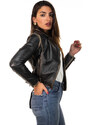 Leather Trend Cel - Chiodo Donna Testa di Moro Asportato in vera pelle