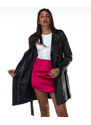 Leather Trend Viviana - Cappotto Donna Nero in vera pelle