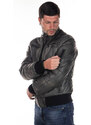 Leather Trend Boston - Piumino Uomo Grigio in vera pelle