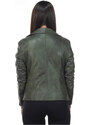 Leather Trend Giselle - Chiodo Donna Verde in vera pelle
