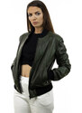 Leather Trend Malesia - Bomber Donna Verde in vera pelle
