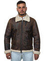 Leather Trend Franco - Giacca Uomo Marrone Oil in vero montone Shearling