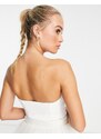 Lace & Beads - Top stile corsetto da sposa in pizzo avorio in coordinato-Bianco