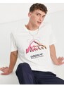 adidas Originals - Adventure - T-shirt bianco sporco con scritta stampata sul retro