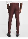 ASOS DESIGN - Pantaloni da abito Oxford eleganti skinny rosso bruciato
